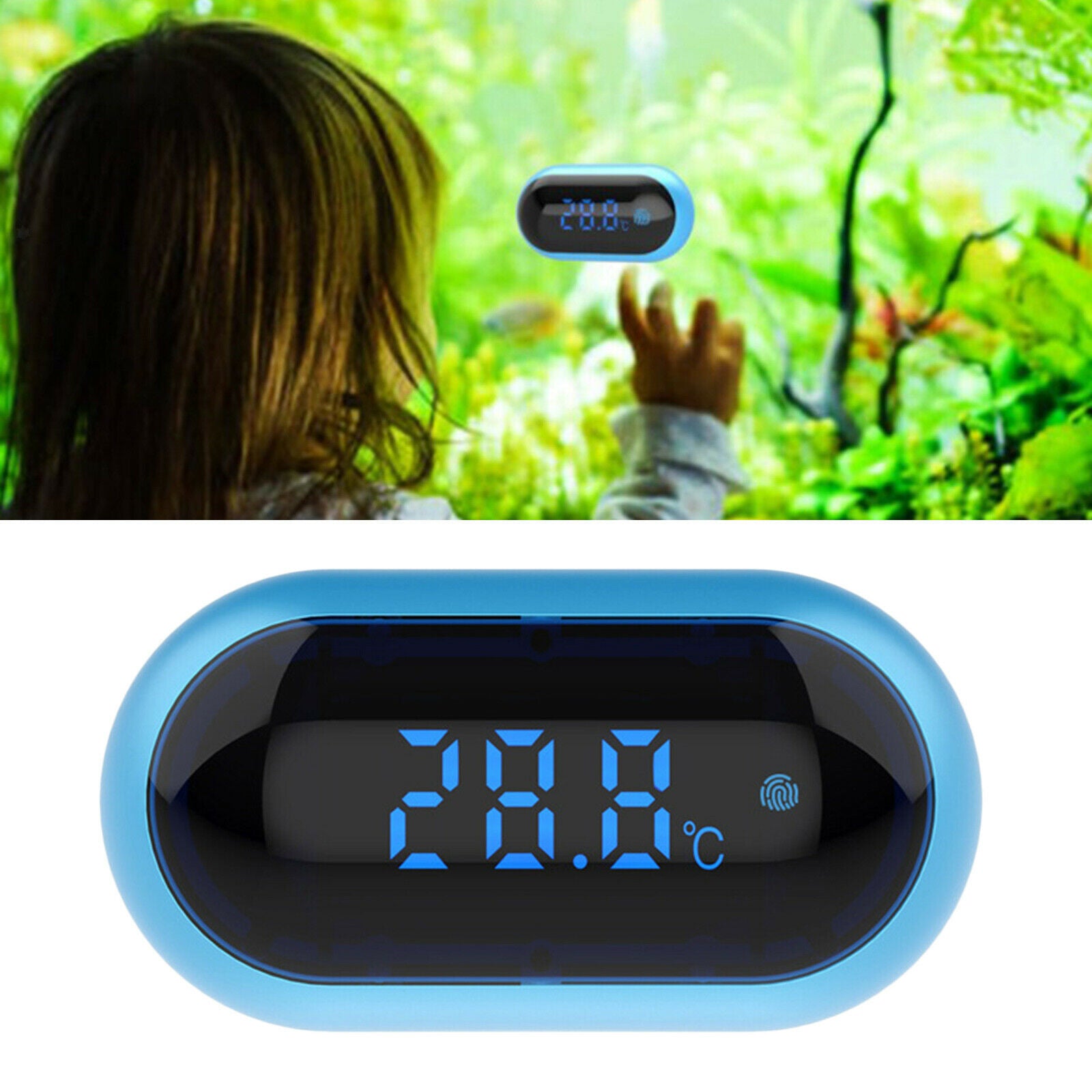 Aquarium Thermometer Fish Tank Reptiles Glass Water Temperature Touch Screen