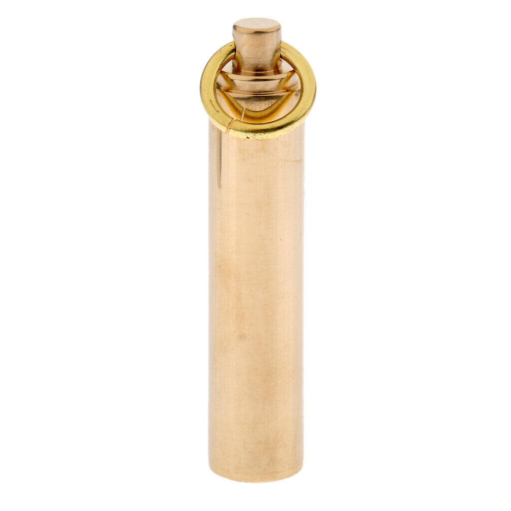 Brass Anti Earpick Capsule Holder Portable Drug Tablet Case Bottle Golden