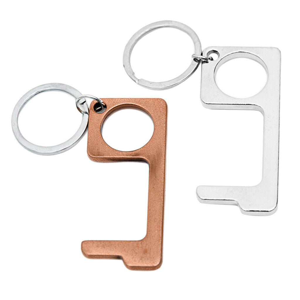 2x Zero Touch Open Door Reusable Button Push Hand Stick Non-Contact Helper