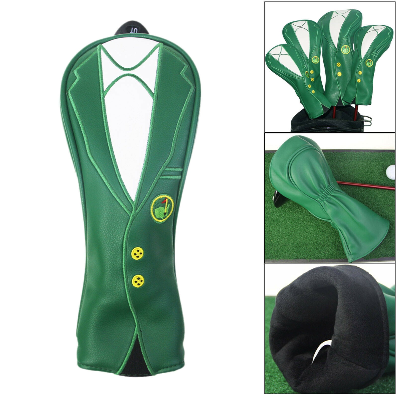 2X Golf Wood Headcover Durable Green Drivers Covers Protector Guard Sleeve UT