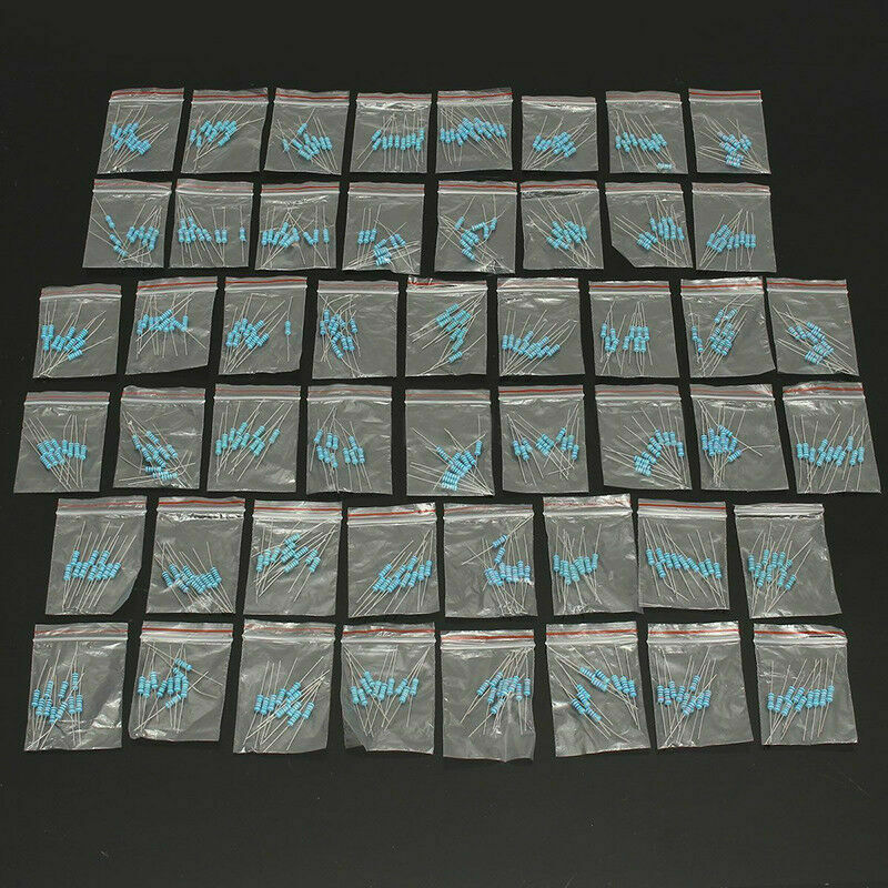 500Pcs 50 Values 1% 1ohm~1M 1W (1 Watt) Metal Film Resistor Assortment Kit Set