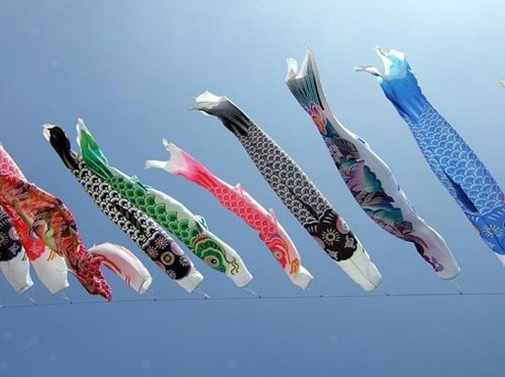 150cm Koi Nobori Japanese Carp Wind Sock Koinobori   Flag Kite (Blue)