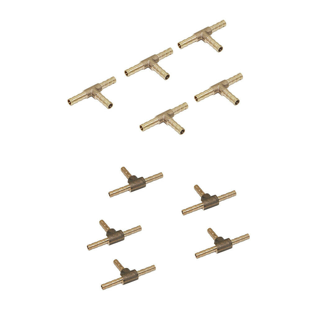 10pcs 4mm 6mm Tee 3 Way Hose Barbed Connector Air Fuel Water Pipe Gas Tubing