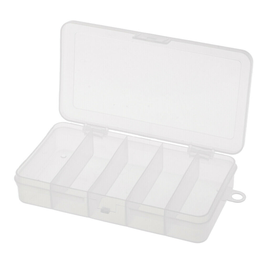 Small Double Side 5 Compartment Fishing Tackle Box Bait Hook Storage Case