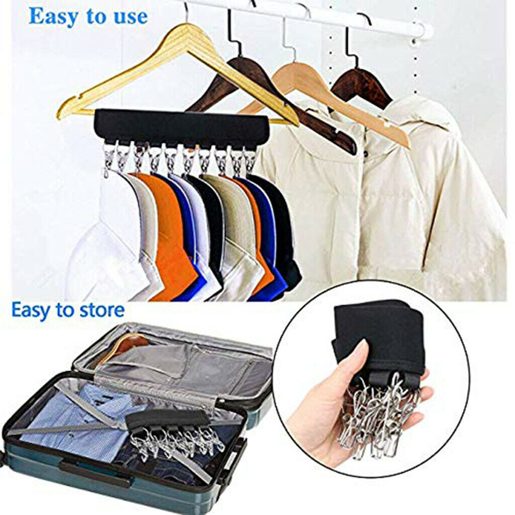 Portable Lightweight Metal Hat Organizer for Room Storage Clips Pack of 2