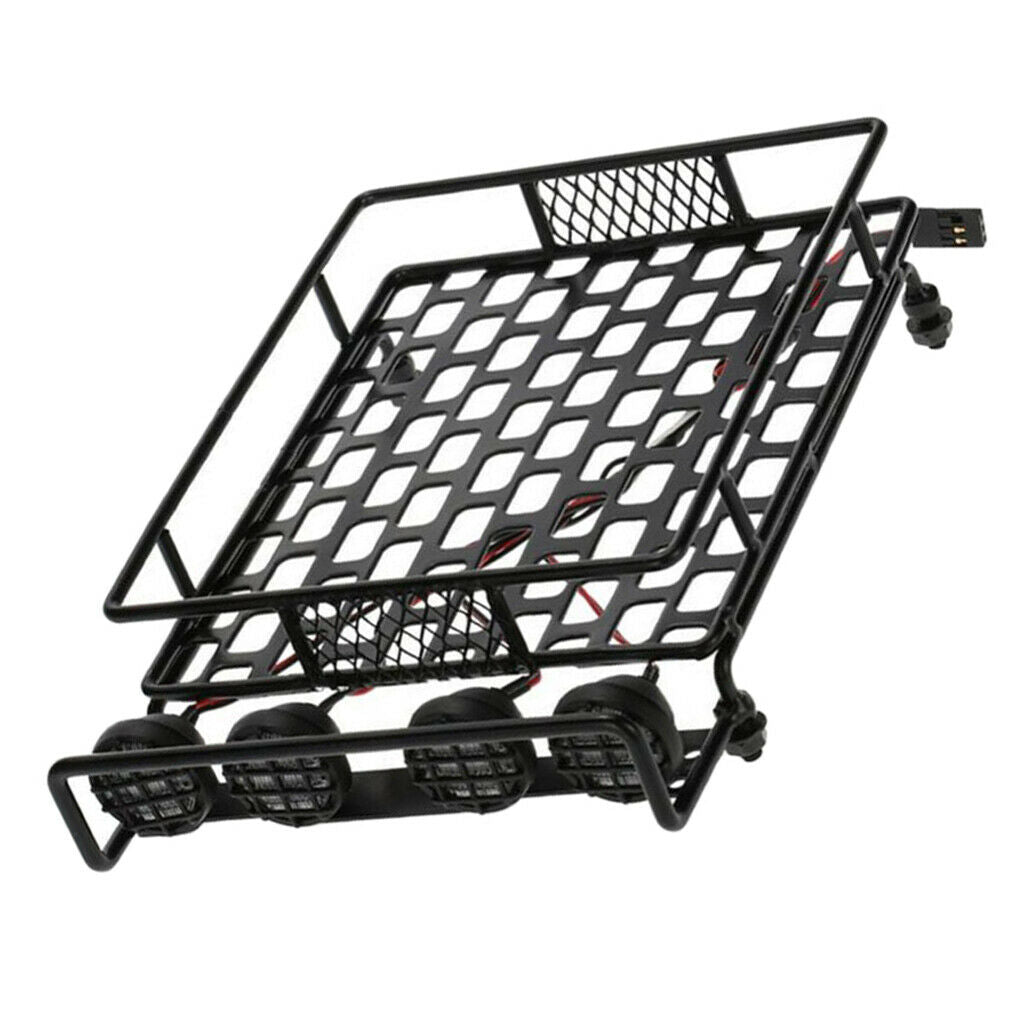 Metal Roof Rack With 4-LED White Round Lamp Accessories For