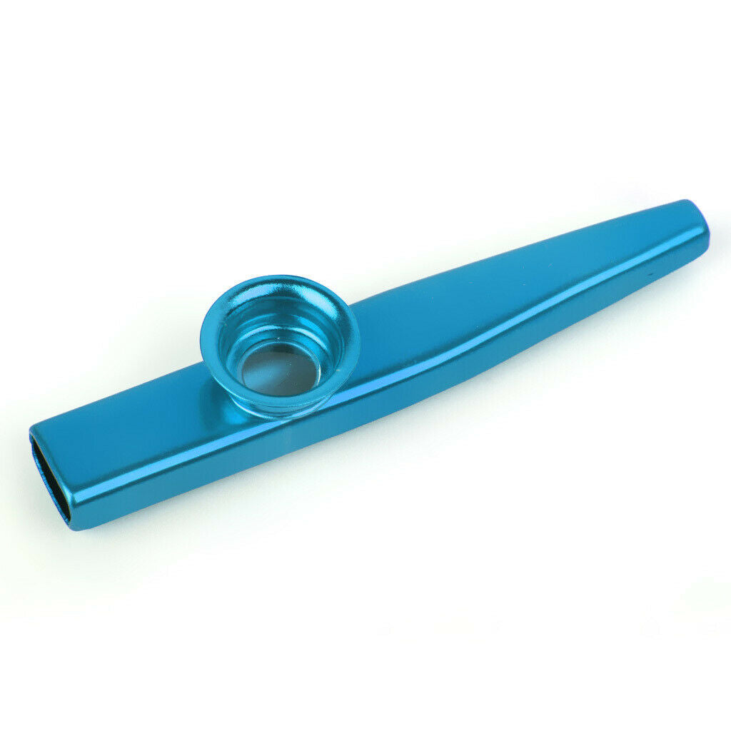 Portable 2Pcs Golden Blue Metal Kazoo Mouth Flute Mini Kids Wind Instrument