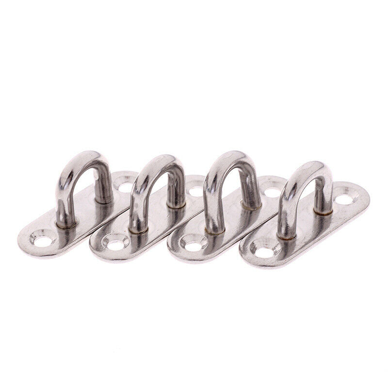 4pcs 5mm 304 Stainless Steel Oblong Pad Eye Plate Staple Ring H fbM Qx