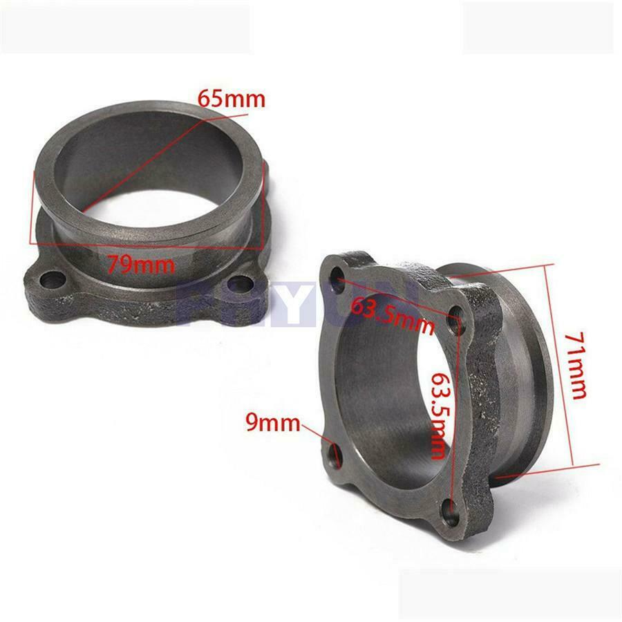 1x 4 Bolt Flange Adpater 2.5" to 2.5 Inch V Band For Car Turbo Exhaust Downpipes
