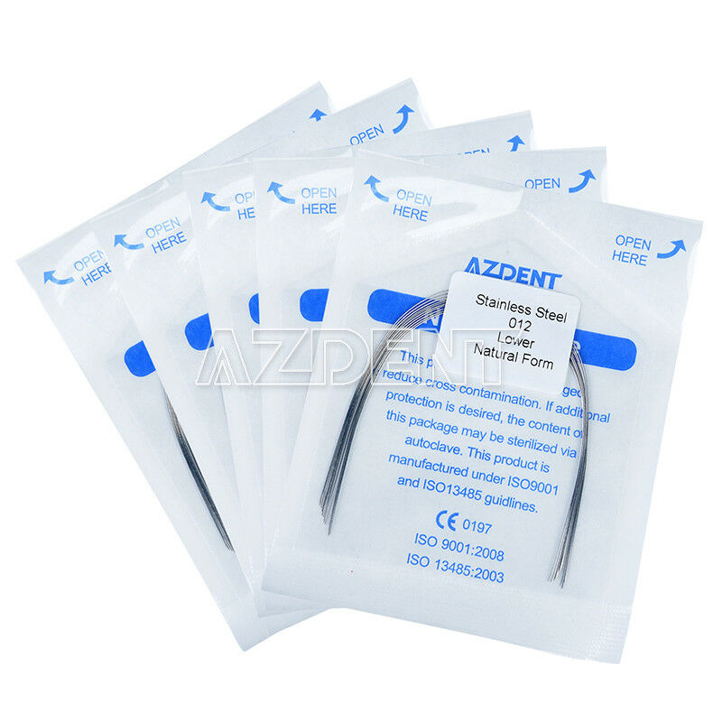 100X AZDENT Dental Orthodontic Stainless Steel Round Arch Wires Natural Form
