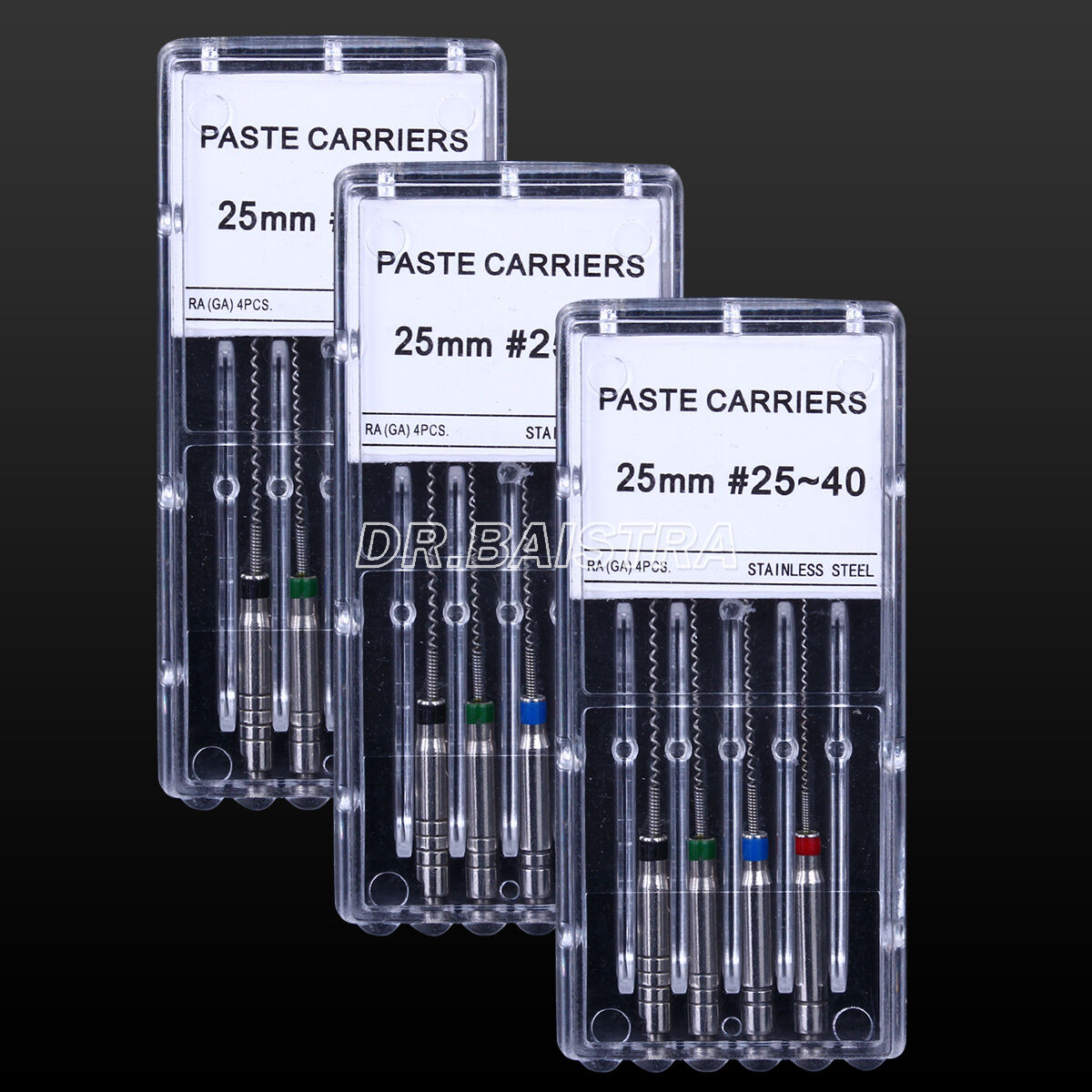 20 Boxes Dental Rotary Paste Carriers Engine Use 25#-40# 25mm Stainless Steel