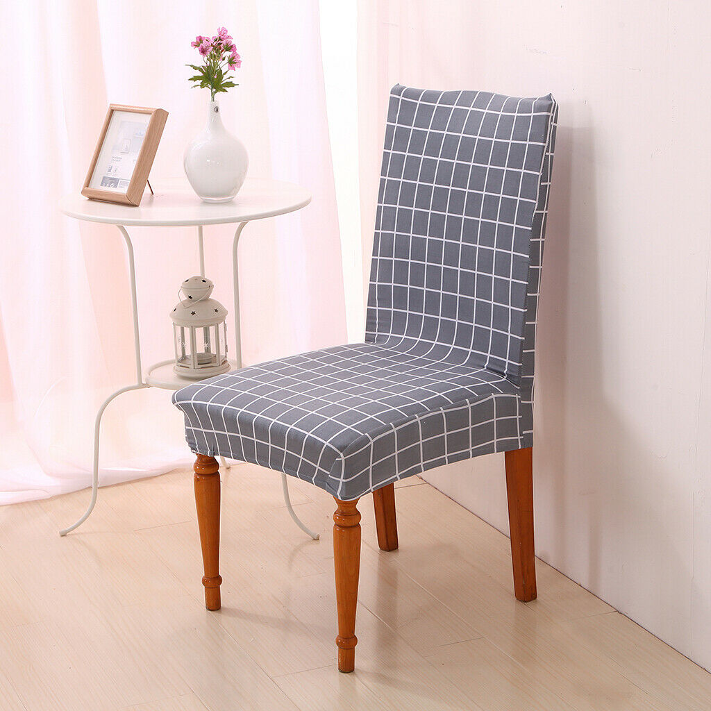 Dining Chair Covers Chair Protection Stretch Cover Home Decor Gray Plaid