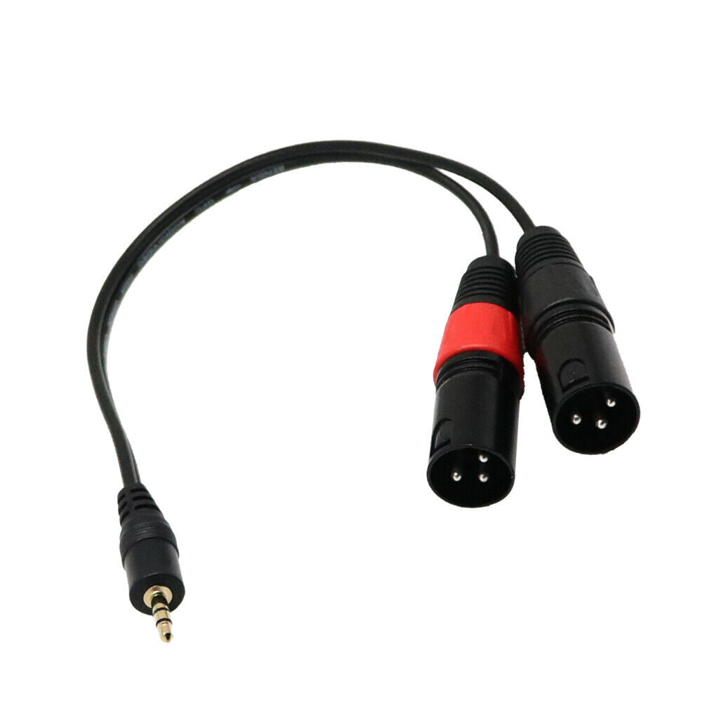 3.5mm 1/8" Stereo Male Plug TRS Audio Ja to Dual XLR 3 Pin Male Y Cable