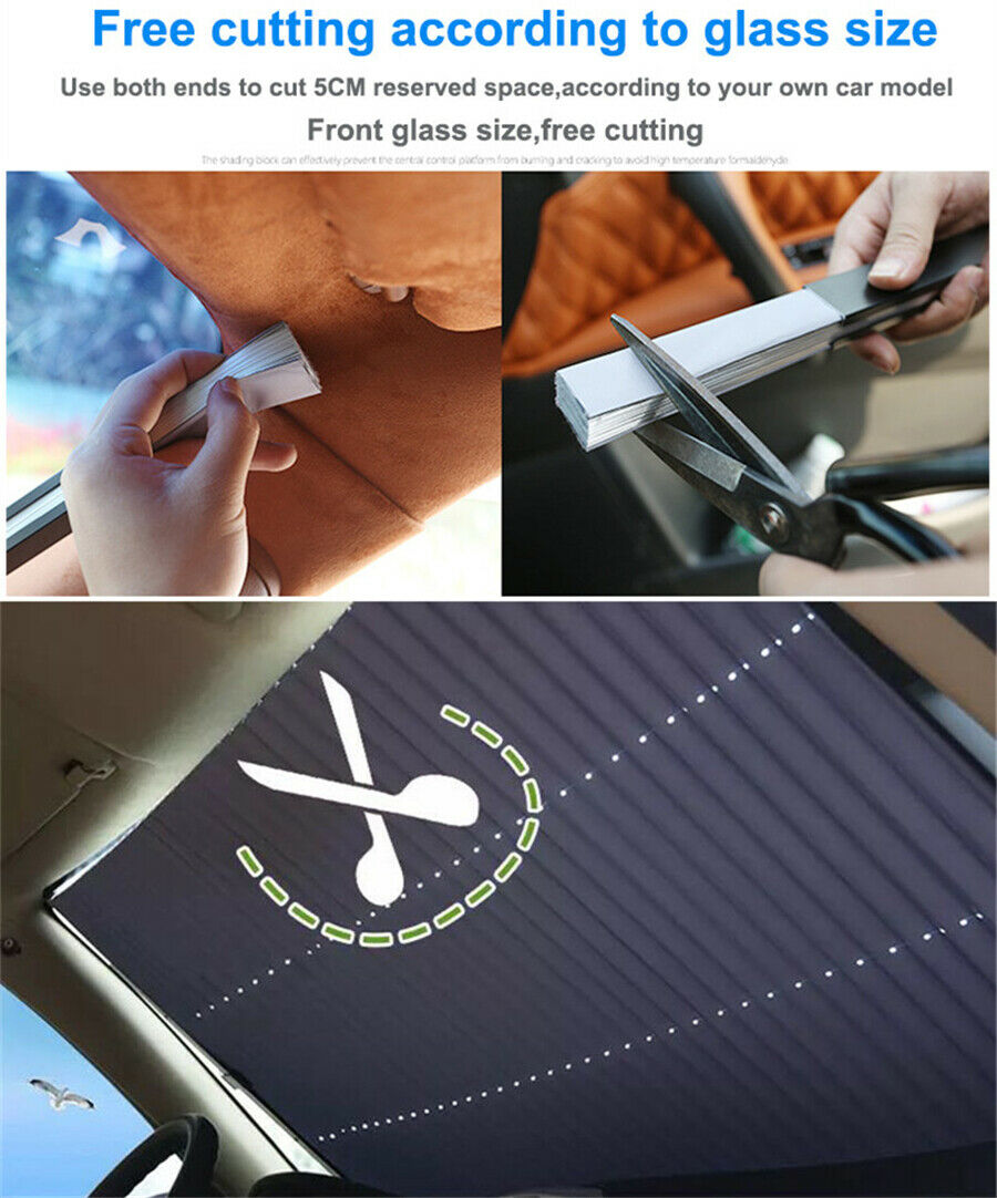 46*130cm Car Retractable Front Rear Window Sun Shade Visor Windshield Cover