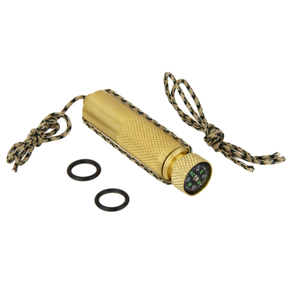 Portable Waterproof Brass Sealed Box Case Compass Outdoor Survival Camping