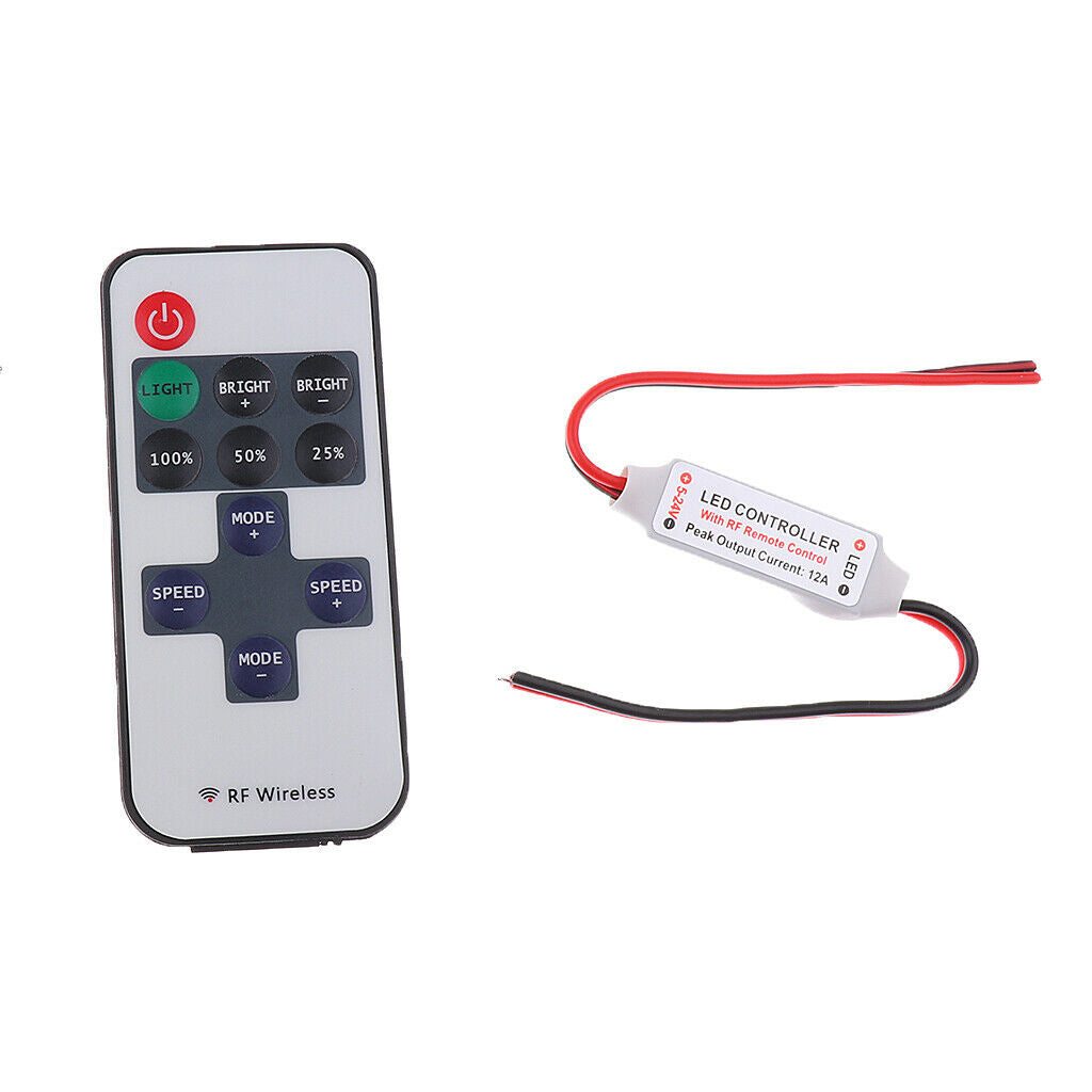 10-Key Mini Wireless Remote Controller Dimmer for LED Strip Light 12V New