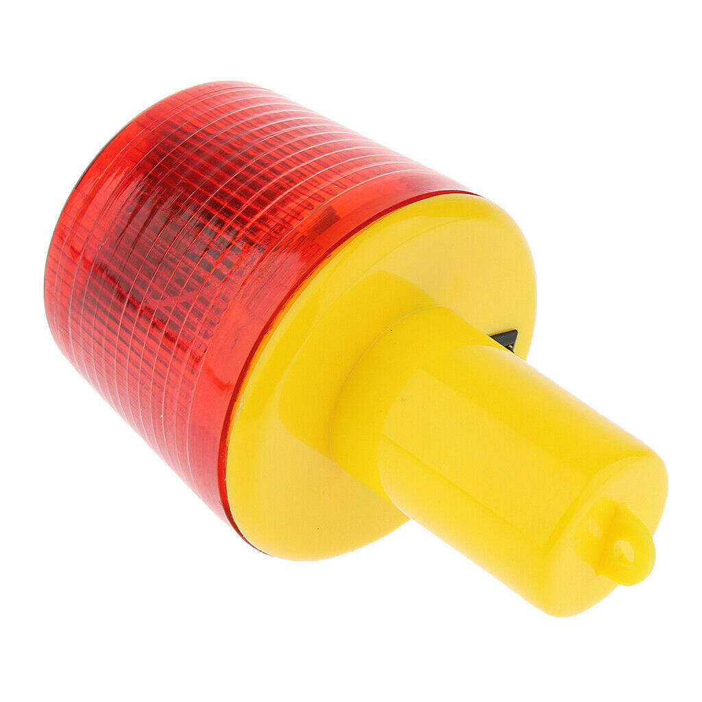 Solar Powered Warning Light Round Signal Beacon Red