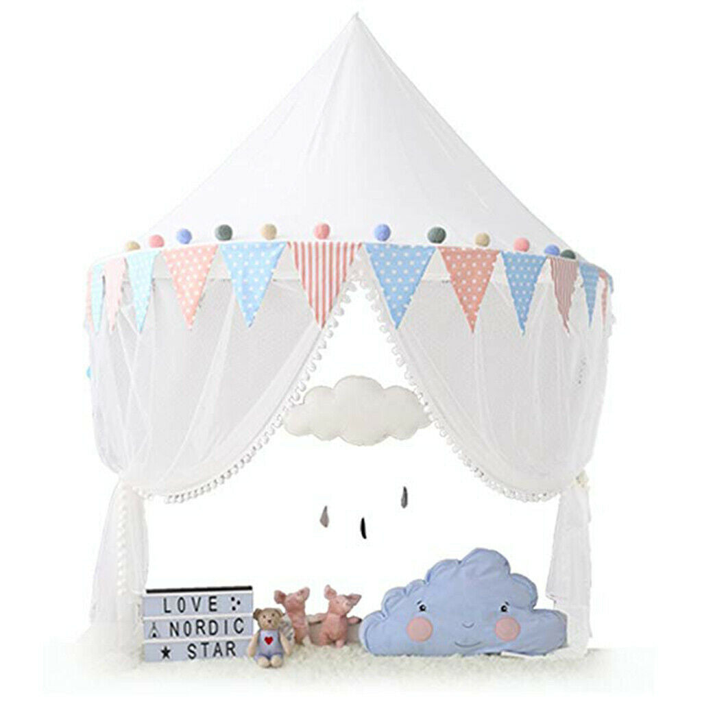 Bed Canopy Princess Mosquito Net Baby Toddler Bedroom Decor - White Small