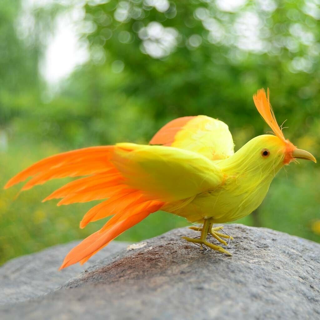 Realistic Birds Crows for Garden Weding Home Decoration  Yellow