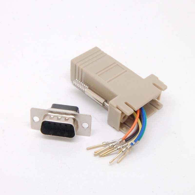 Extender new male DB9 to RJ45 Female RS232 Female Adapter Connector Convertor