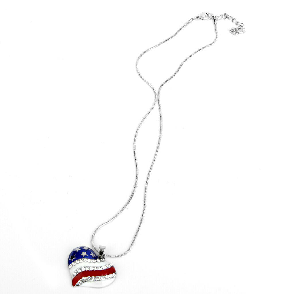 5 Pieces Independence Day American Patriotic Necklace Earrings Cuff Links