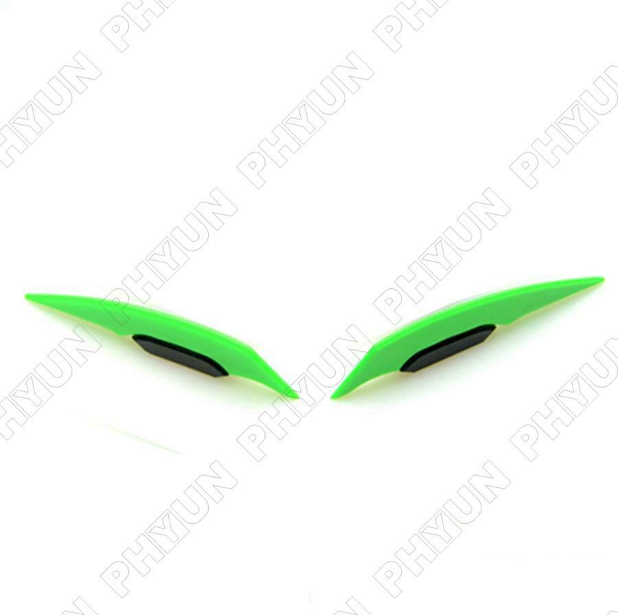 3Pair Motorcycle Side Green Winglets Wind Fin Decorative Trim Body Deflector Kit