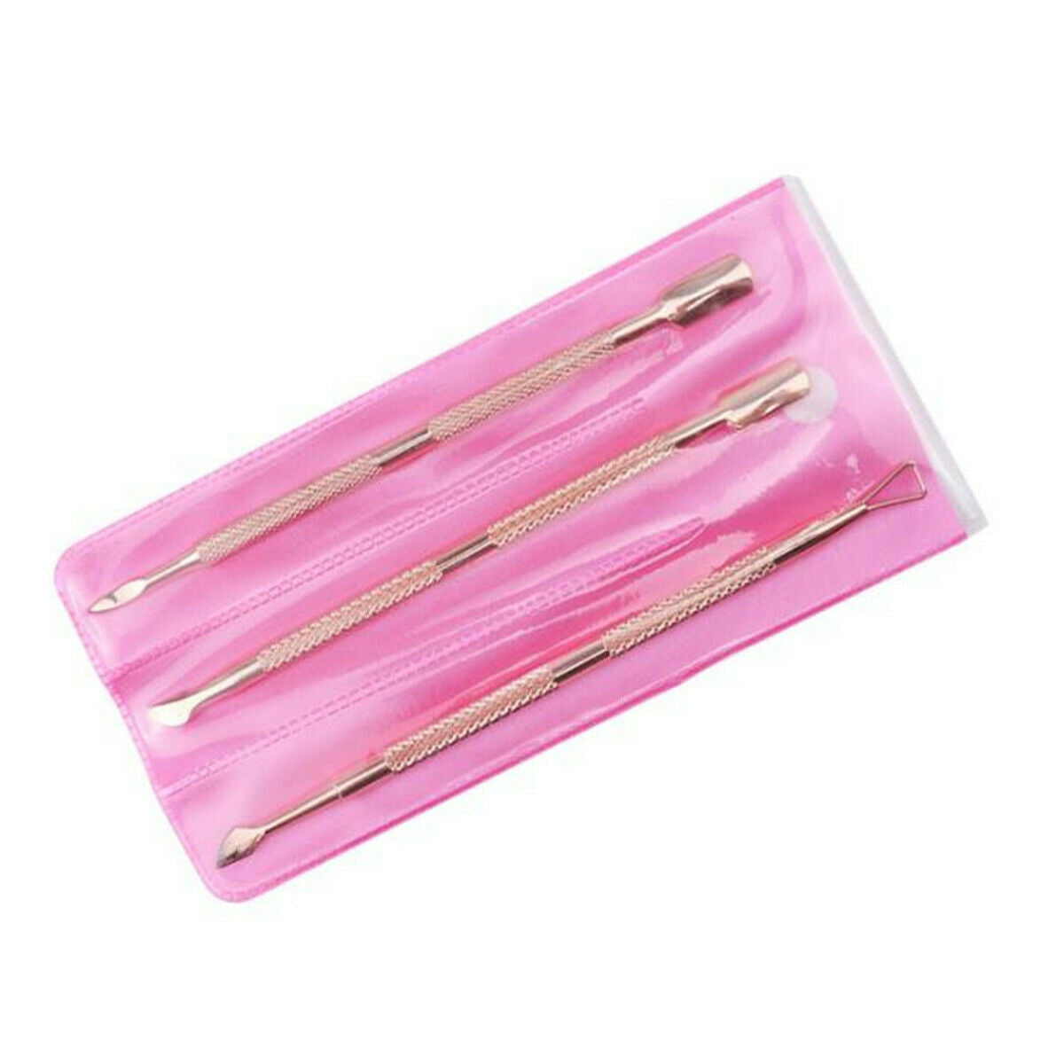 3pcs Nail Art Stainless Cuticle Pusher Remover Spoon Manicure Pedicure Tool Set