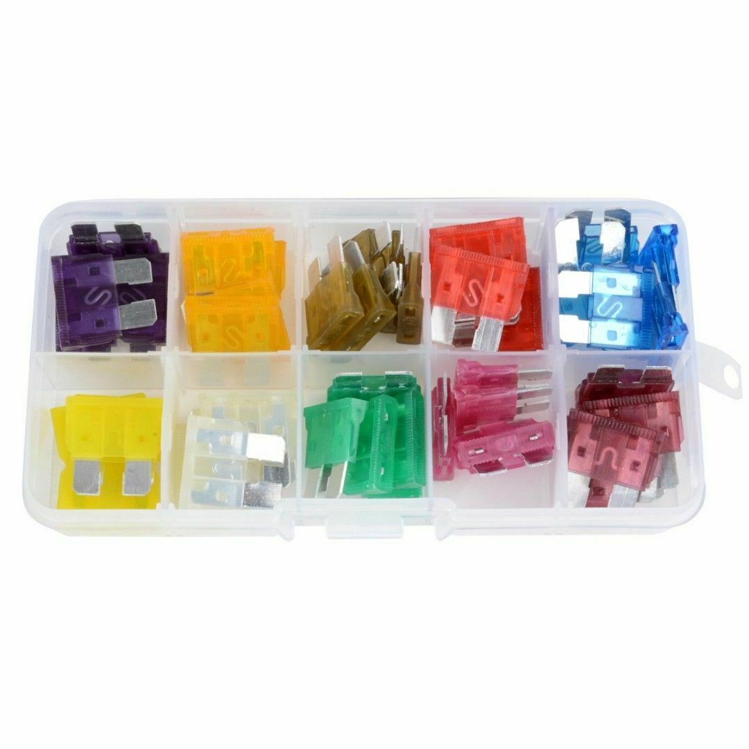 50Pcs Medium Blade Fuse Assorted Set Auto Car Truck Motorcycle SUV Fuses 3-40A