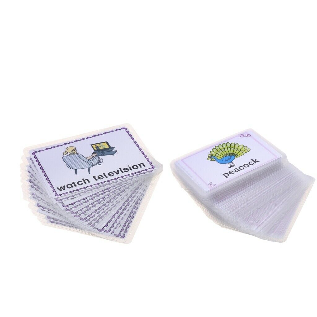 96Pieces Kids Baby Preschool Picture Word Flash Card, Daily Behavior & Animals