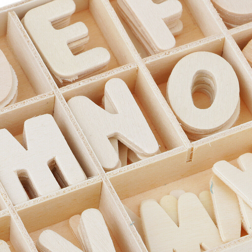 156 Pack Unfinished Wood Alphabet Letters, Decorative Cardboard Alphabet for