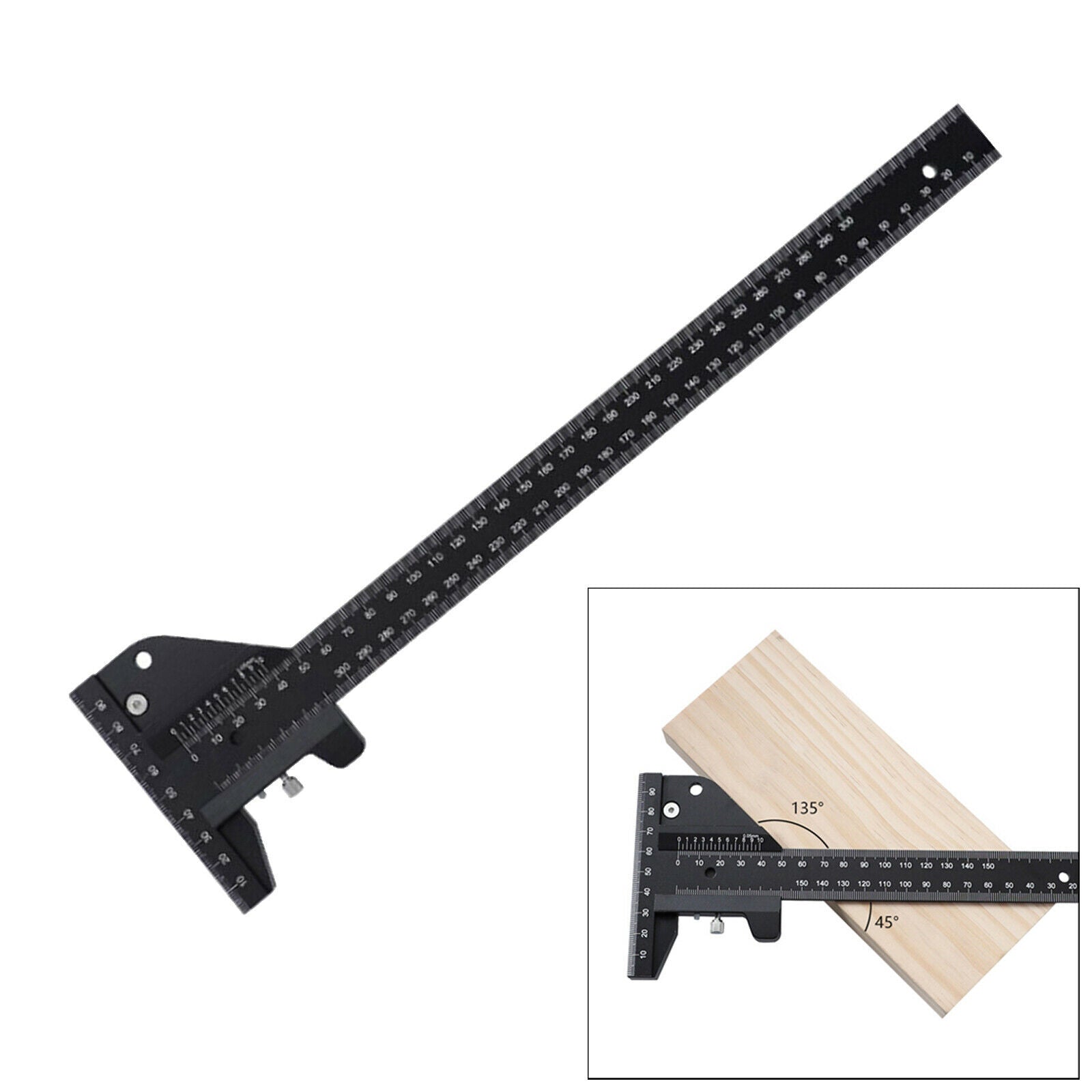 Woodworking T Square Ruler Scribing Carpenter Gauge Tool Clear Reading Ruler