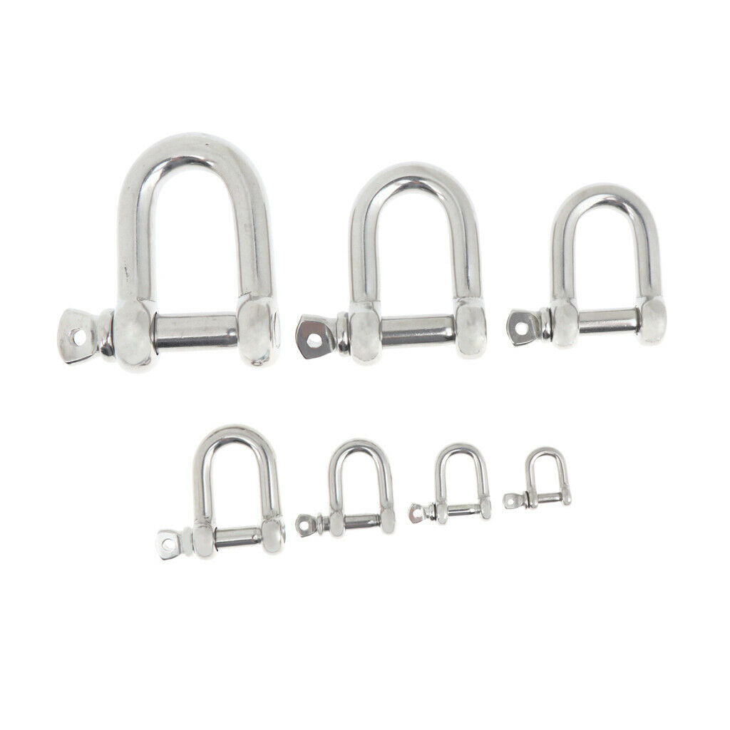 2pcs 4mm Chain Bow Rigging Shackle, Stainless Steel Bow Type Rigging, For Anchor