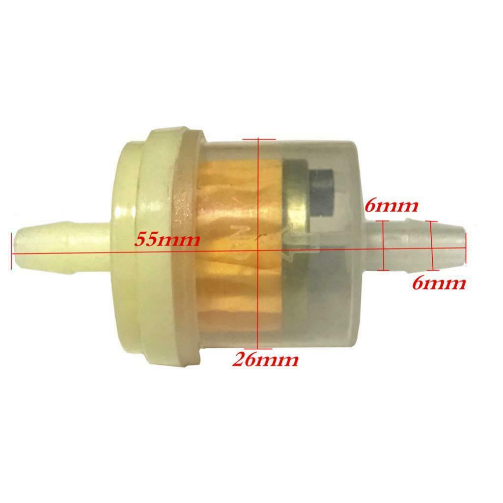 6mm 1/4" Gas Fuel Filter Petrol for Motorcycle Car Dirt Bike Scooter