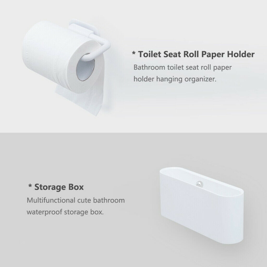 Set of 5 Pieces Toilet Paper Holder Toothbrush Soap Organizer Phone Rack Kit