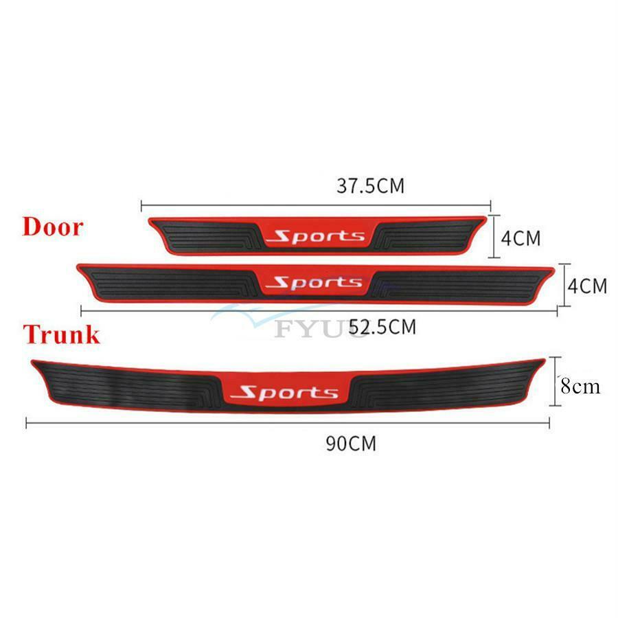 4PCS Universal Car Rear Bumper Anti-slip Mat Door sill Anti-scratch Strip Black