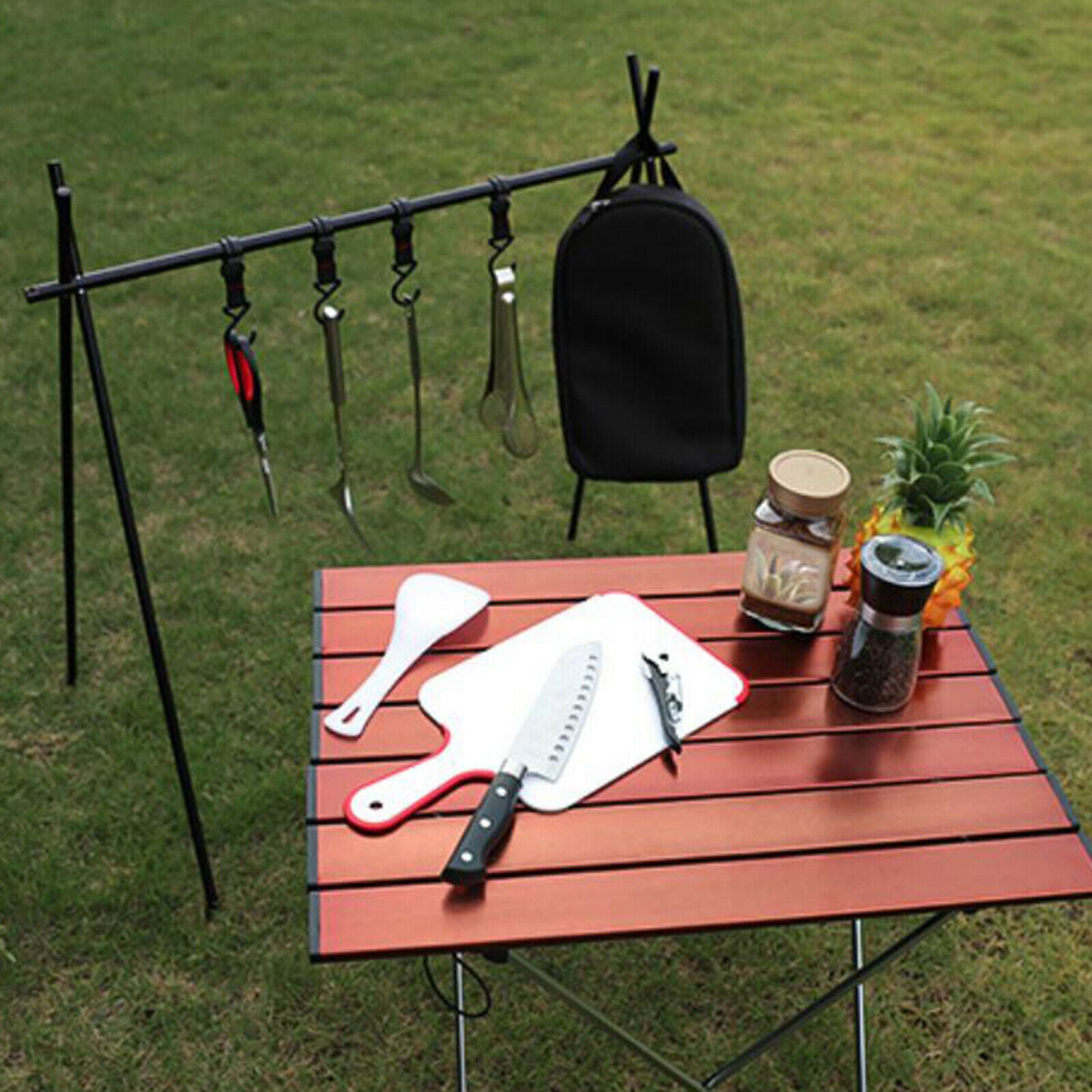 9Pcs Outdoor Kitchen Utensil Set Camping Picnic Cookware Kit Mess Kits