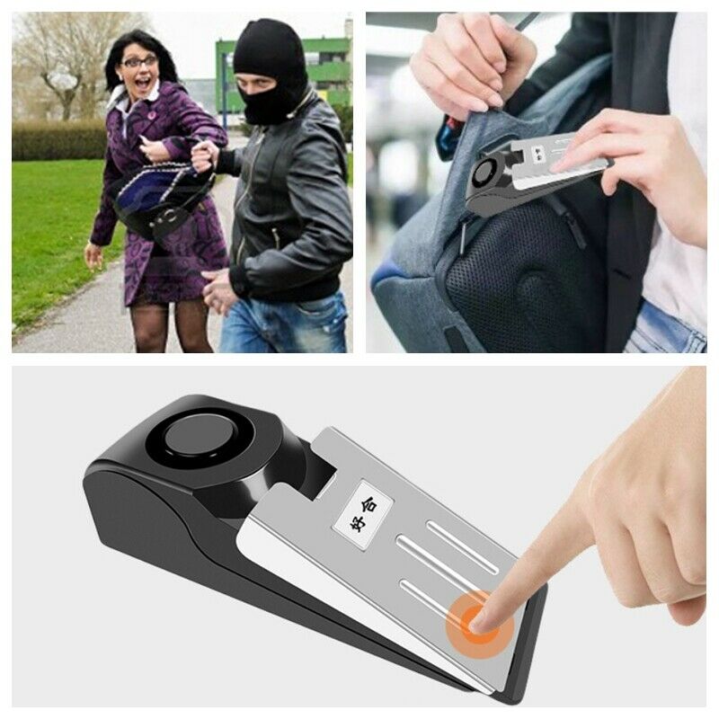 Door Stoppers Security Siren Sounds Travel Hotel Safety Tool Anti Theft DC 9V