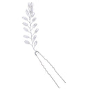 Bridal Hair Accessories White Leaf Barrette Hair Hoop Clip Hairpin Jewelry
