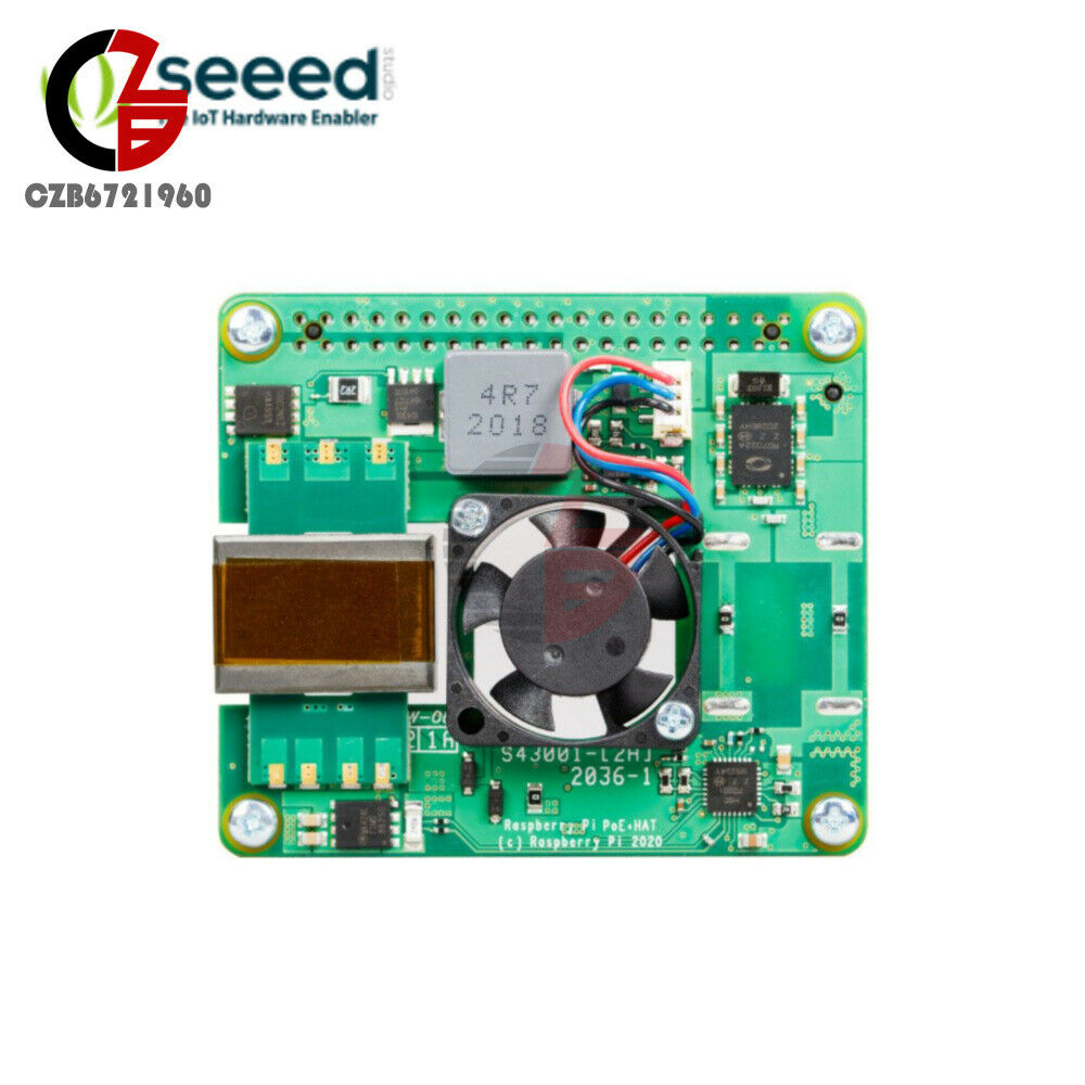 Raspberry PI 4B/3B 64bit HAT Motherboard Computer W/Controllable Brushless Fan