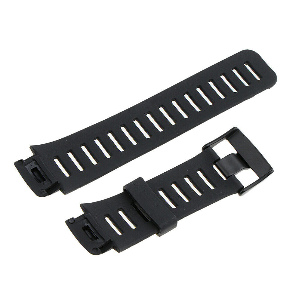 Prettyia Soft Black Rubber Replacement Watch Band Strap For SUUNTO X-LANDER