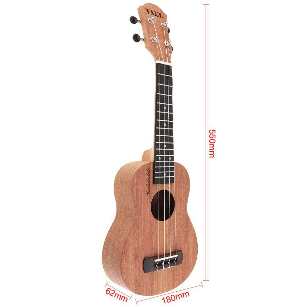 21'' Soprano Ukulele Sapele Wood Four Strings 15 Fret Hawaii Guitar Ukelele