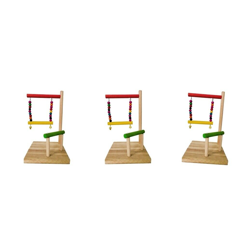 3x Bird Training Playstand Parrot Perches Toys Macaws Finches Cockatiels Budgies