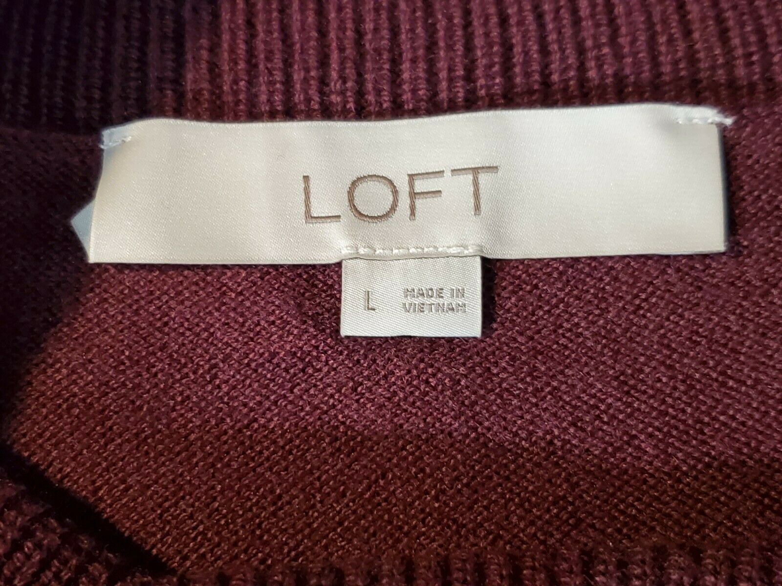 Loft Women's Long Sleeve Soft Knit Sweater Dress L Purple Casual Work Clothes