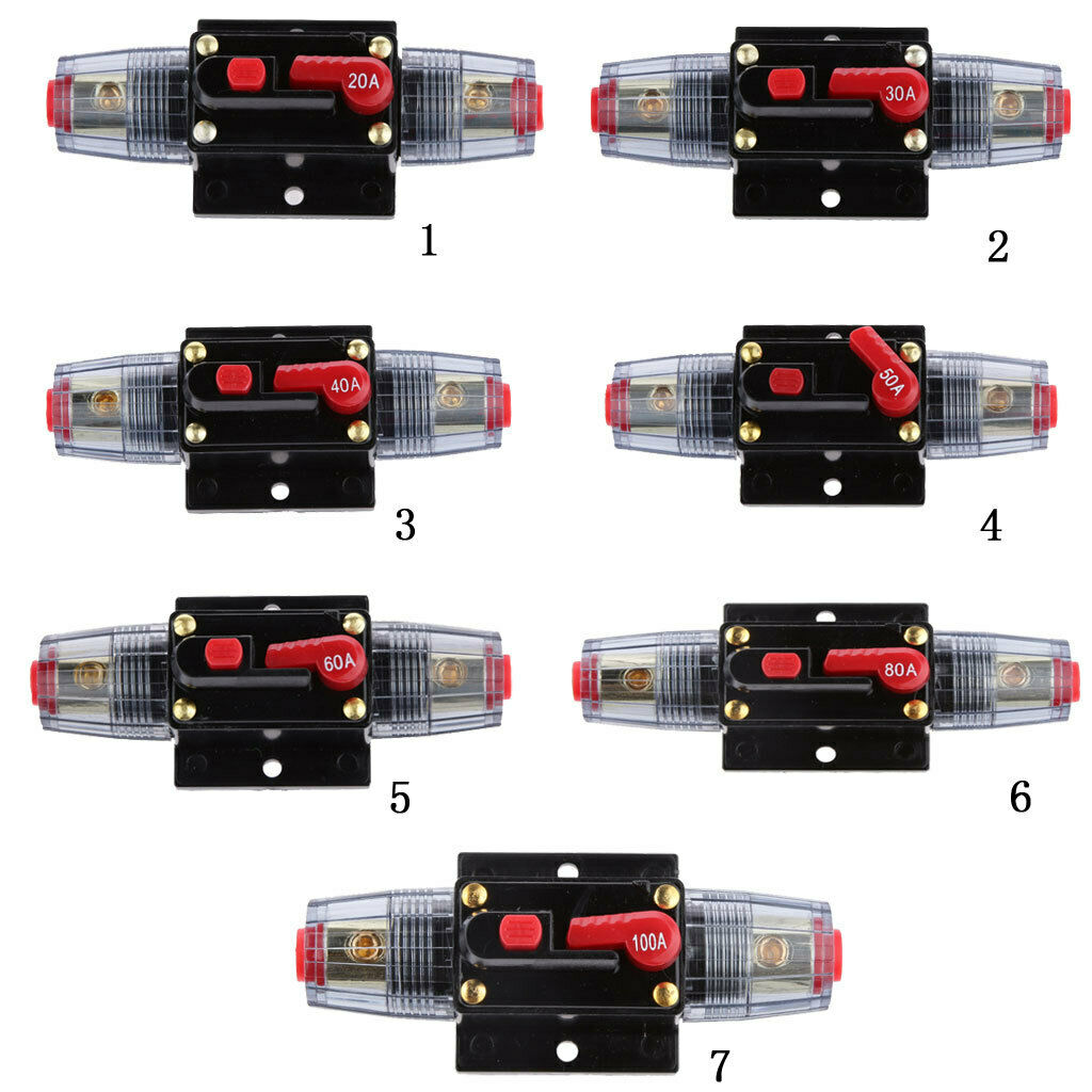 3 Pieces 80A Manual Reset Circuit Breaker Manual Reset Switch Car Universal