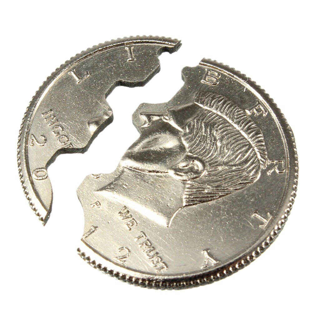 Magic Close-Up Street Trick Bite Coin Bite And Restored Half Dollarillusio.l8