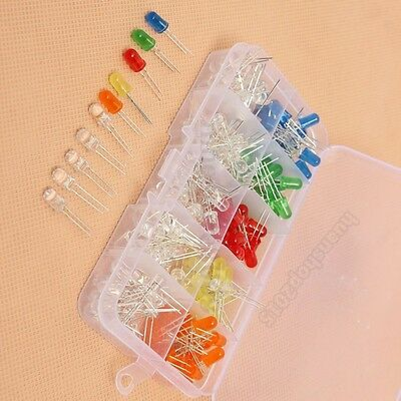 10 value Five Colors 3mm Round Bright Light LED Diode Lamp Assortment kit 300pcs