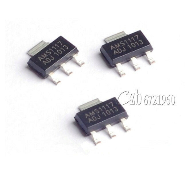 50PCS AMS1117 ADJ SOT-223 AMS LM1117-ADJ 1117 ADJ 1A SMD Voltage Regulator