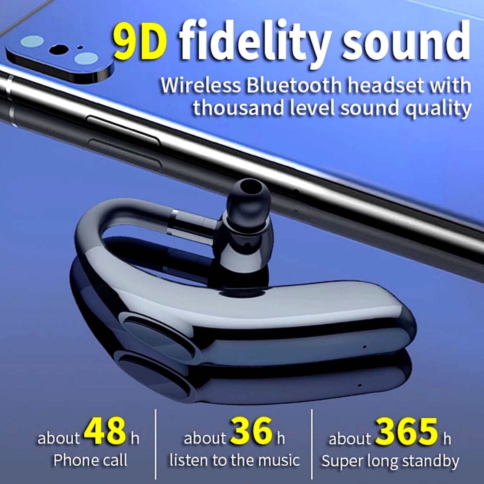Wireless Bluetooth 5.1 Earpiece Noise Cancelling Driving Trucker Headset Earbuds