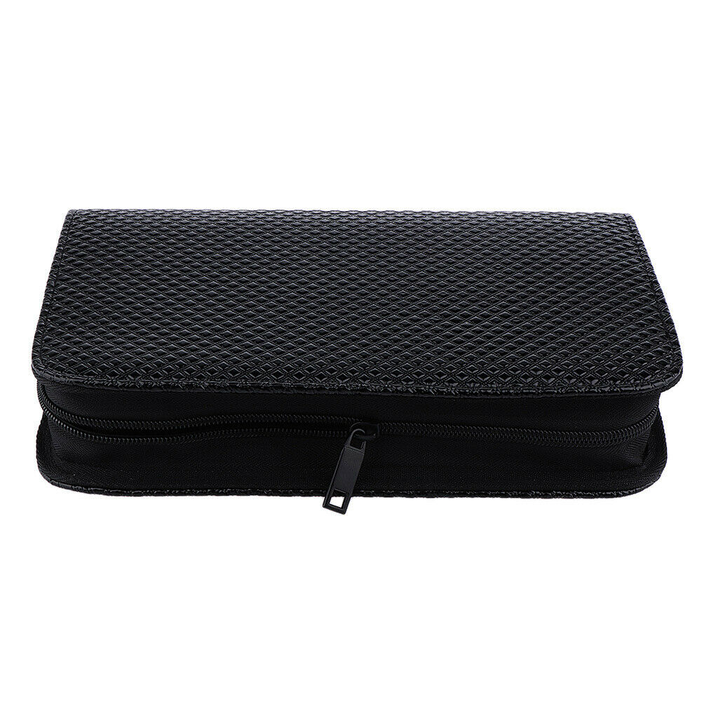 Durable PU Leather Hair Cutting Scissors Holder Case Pet Hairdressing Bag Black