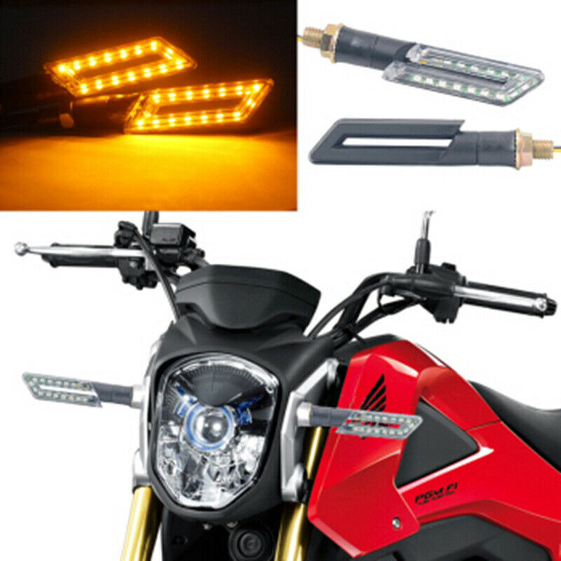 Motorcycle Dirt Bike 12V LED Turn Signal Indicator Blinker Light Lamp Kit Amber